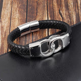 Stainless Steel Double Ring Bracelet Charm Bangle