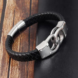 Stainless Steel Double Ring Bracelet Charm Bangle