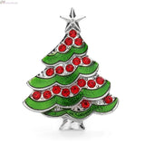 Christmas Tree Crystal Snap Button Jewelry For Snap Bracelet