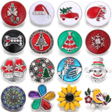 5pcs Christmas Snap Jewelry Santa Snowflake Metal Snap Buttons