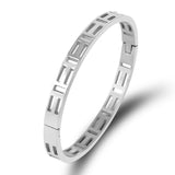 Geometric Hollow Square Bangle For Women Bracelet Stainless Steel Bangles