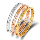 Geometric Hollow Square Bangle For Women Bracelet Stainless Steel Bangles