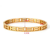 Geometric Hollow Square Bangle For Women Bracelet Stainless Steel Bangles