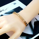 Geometric Hollow Square Bangle For Women Bracelet Stainless Steel Bangles