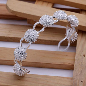 100% 925 Silver Fireworks Bangles Cuff Bracelets for Women