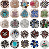 Love Flower Christmas Tree Crystal Gemstone Snap Button