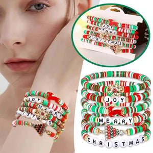 Boho Polymer Clay Bracelet Kit for Women Girls, Elastic Soft Beaded Bracelet