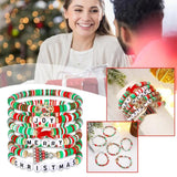 Boho Polymer Clay Bracelet Kit for Women Girls, Elastic Soft Beaded Bracelet