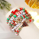 Boho Polymer Clay Bracelet Kit for Women Girls, Elastic Soft Beaded Bracelet