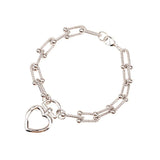 Hip Hop Punk 2 U-shape Spiral Charm Bracelets Men Women