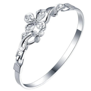 Silver Plated Charm Bracelet Anthogram Bangle Christmas Gift