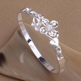 Silver Plated Charm Bracelet Anthogram Bangle Christmas Gift