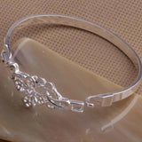 Silver Plated Charm Bracelet Anthogram Bangle Christmas Gift