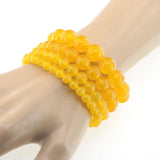 Natural Stone Topazs Crystal Bead Bracelet 6-12mm Round