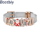Crystal Bowknot Slide Charm Beads for 10mm Mesh Bracelet, Christmas Gift
