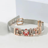 Crystal Bowknot Slide Charm Beads for 10mm Mesh Bracelet, Christmas Gift