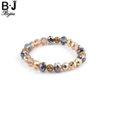 BOJIU Champagne Crystal Bead Pave Zircon Charm Bracelet Christmas BC150