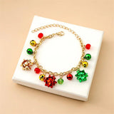 Christmas Bracelet Set For Women Santa Snowman Elk Xmas Tree Pendant Charm