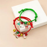 Christmas Bracelet Set For Women Santa Snowman Elk Xmas Tree Pendant Charm