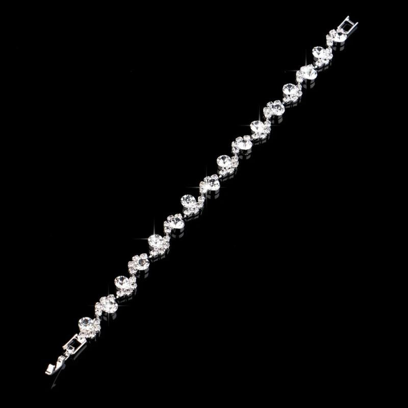 Skysuk Crystal Bracelet Silver Bangle Wedding Accessories