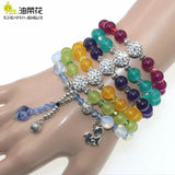 Opal Topazs Aquamarines Jades Bracelet Alloy Pendant