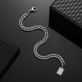 Men's Stainless Steel Bracelet Silver Link Wheat Double Chain