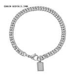 Men's Stainless Steel Bracelet Silver Link Wheat Double Chain
