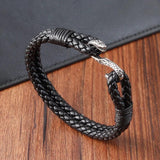 Snake Bracelet For Men Stainless Steel Two-tier Charm Bangle Gift