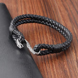 Snake Bracelet For Men Stainless Steel Two-tier Charm Bangle Gift