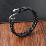 Snake Bracelet For Men Stainless Steel Two-tier Charm Bangle Gift