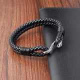 Snake Bracelet For Men Stainless Steel Two-tier Charm Bangle Gift