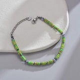 UZone Beaded Chain Vintage Bracelet Stainless Steel Jewelry Gift