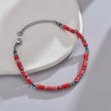 UZone Beaded Chain Vintage Bracelet Stainless Steel Jewelry Gift