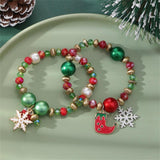 Christmas Tree Bracelet Santa Claus Pendant Bangle Xmas Snowflake Charm Jewelry