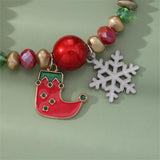 Christmas Tree Bracelet Santa Claus Pendant Bangle Xmas Snowflake Charm Jewelry