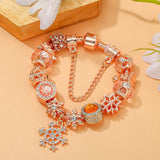 Snowflake Pendant Charm Bracelet Christmas Bangle Jewelry