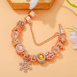 Snowflake Pendant Charm Bracelet Christmas Bangle Jewelry