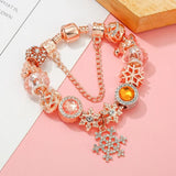 Snowflake Pendant Charm Bracelet Christmas Bangle Jewelry