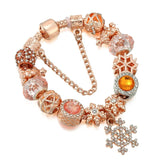 Snowflake Pendant Charm Bracelet Christmas Bangle Jewelry