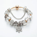 Snowflake Bangles Crystal Beads Bracelet Gift for Women B16135