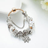 Snowflake Bangles Crystal Beads Bracelet Gift for Women B16135