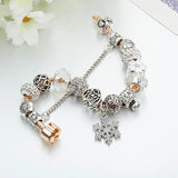 Snowflake Bangles Crystal Beads Bracelet Gift for Women B16135