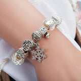 Snowflake Bangles Crystal Beads Bracelet Gift for Women B16135