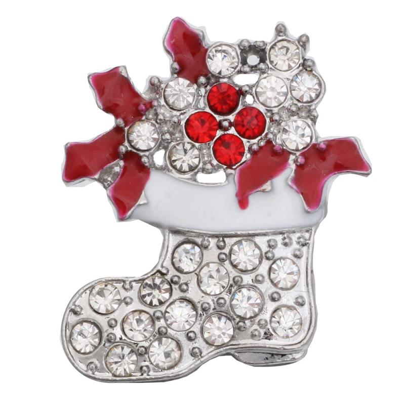 6pcs Crystal Metal Snap Buttons Christmas Gift 18mm DIY Bracelet