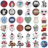 6pcs Crystal Metal Snap Buttons Christmas Gift 18mm DIY Bracelet