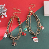 Christmas Snowman Bell Bracelet Set Men's Friendship Gift