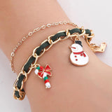 Christmas Snowman Bell Bracelet Set Men's Friendship Gift