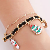 Christmas Snowman Bell Bracelet Set Men's Friendship Gift