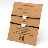 Heart Mommy Mother Daughter Bracelets Stainless Steel Charm Adjustable Jewelry
