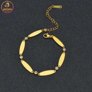 Akizoom Charm 6 Oval Bracelets Chain Bangle Women Jewelry Christmas Gift